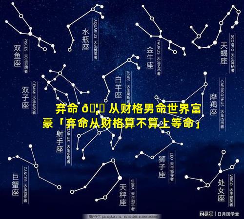 弃命 🦊 从财格男命世界富豪「弃命从财格算不算上等命」